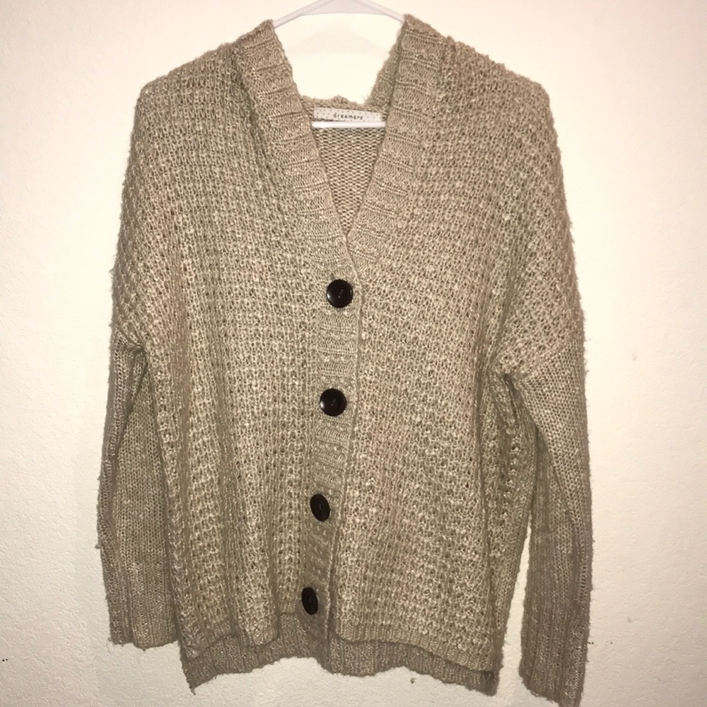 Cream hooded cardigan